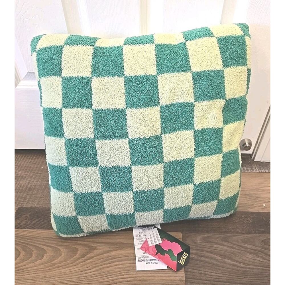 13088 Wicked x Elphaba Decorative Throw Pillow Checkmat 18"x18" New With Tags